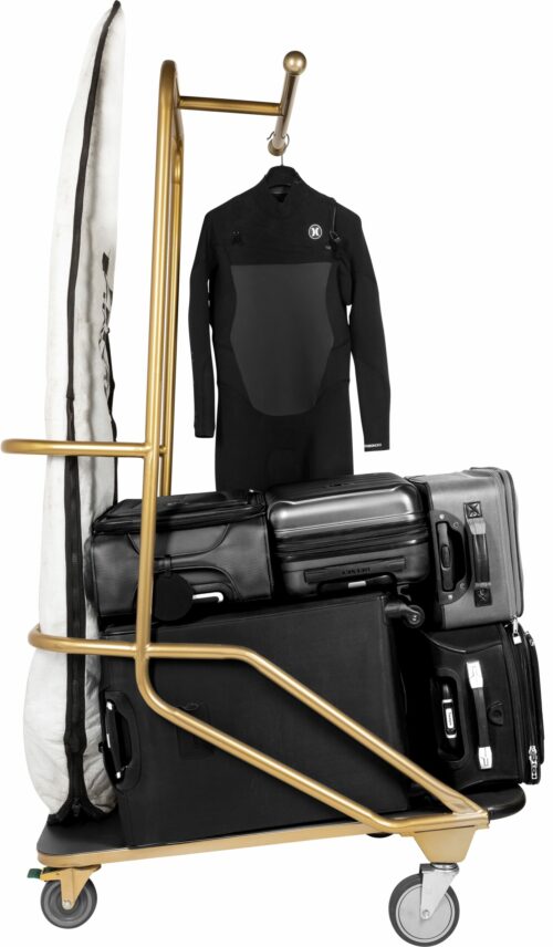Luggage on an EZ Stacker stackable luggage cart